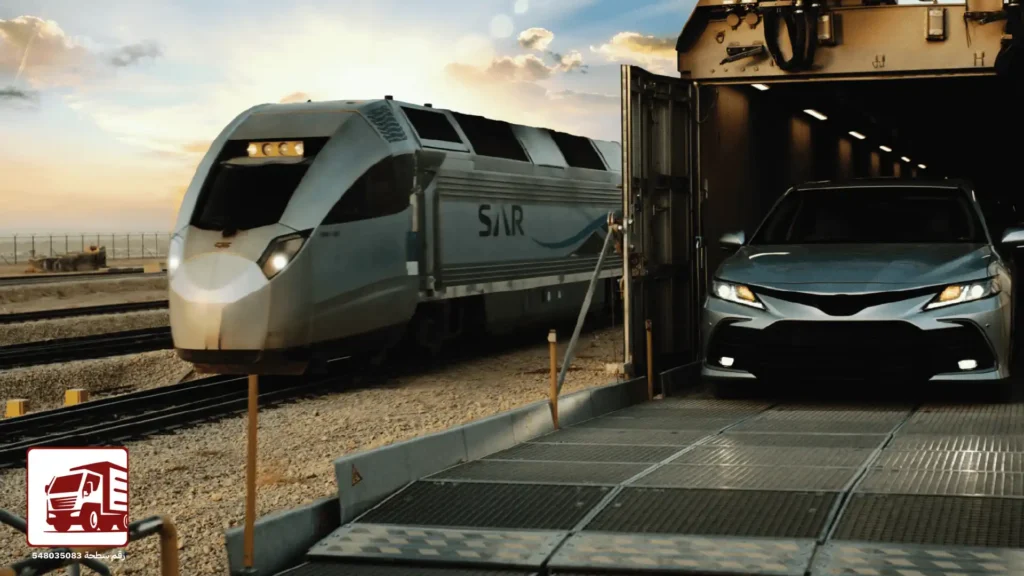 كم شحن السيارة بالقطار من الرياض الى القريات؟